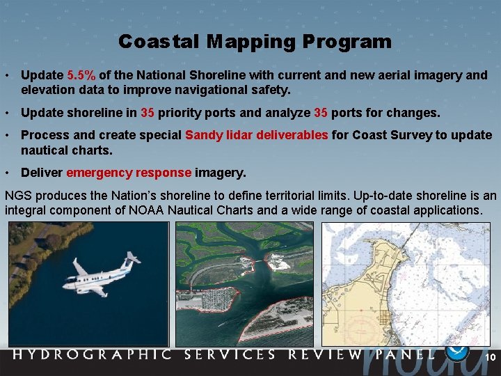 Coastal Mapping Program • Update 5. 5% of the National Shoreline with current and