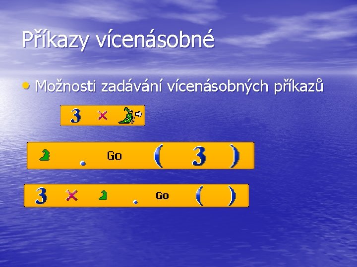 Příkazy vícenásobné • Možnosti zadávání vícenásobných příkazů 