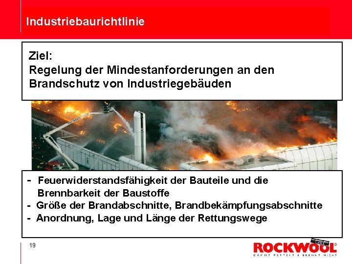 Industriebaurichtlinie Ziel: Ziel der - Regelung der Mindestanforderungen an den Regelung Mindestanforderungen an den