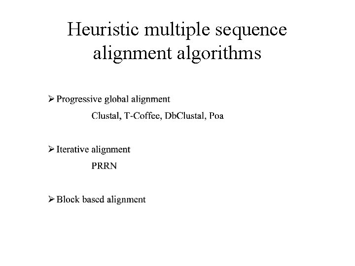 Heuristic multiple sequence alignment algorithms 