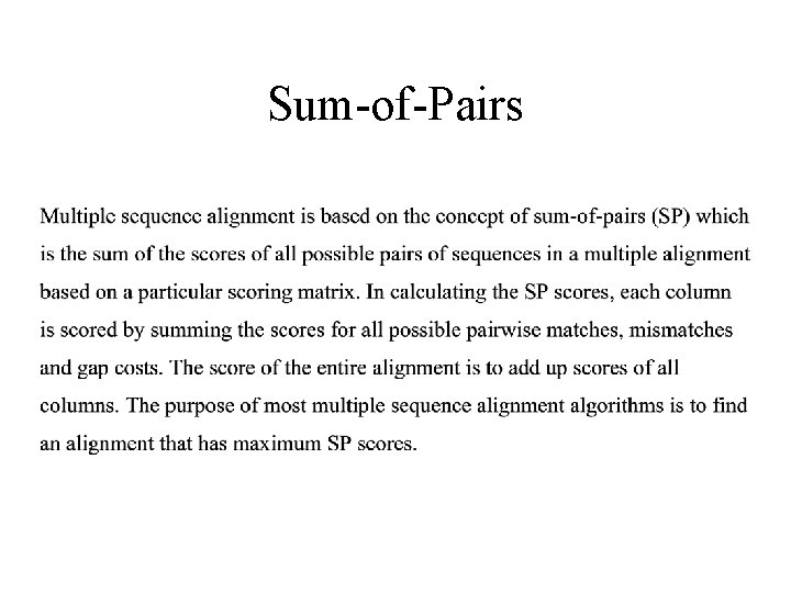Sum-of-Pairs 