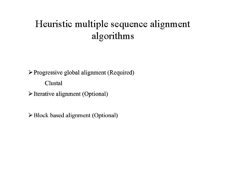 Heuristic multiple sequence alignment algorithms 