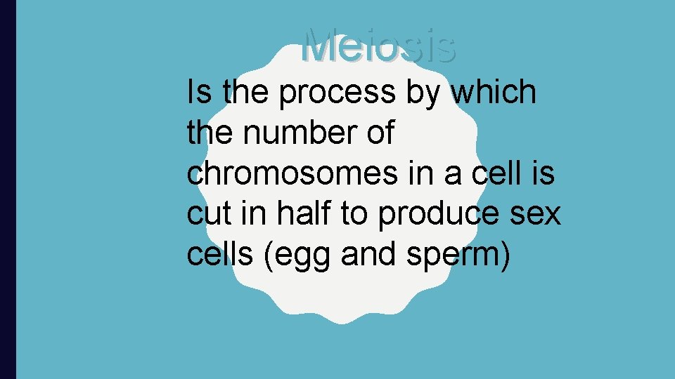 Meiosis Is the process by which the number of chromosomes in a cell is