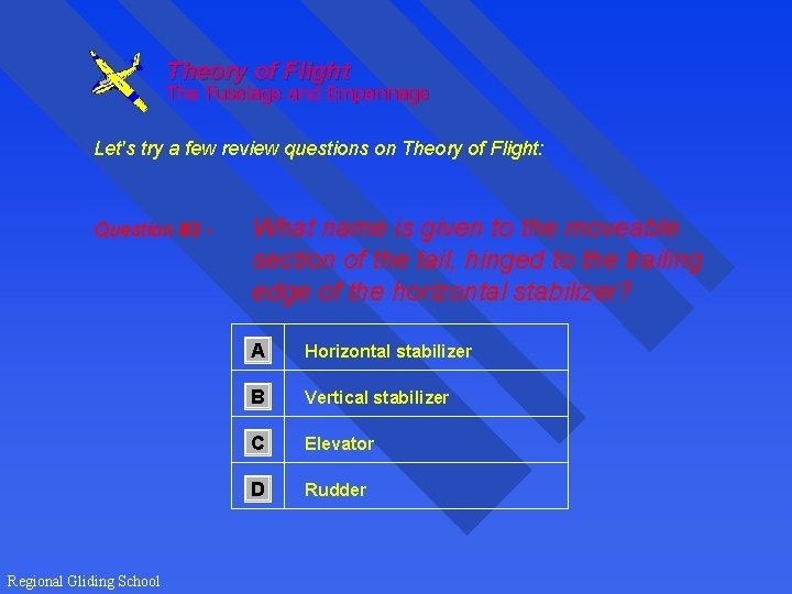 Theory of Flight The Fuselage and Empennage Let's try a few review questions on