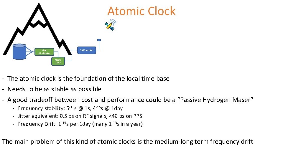 Atomic Clock GNSS receiver Time distribution Atomic clock - The atomic clock is the