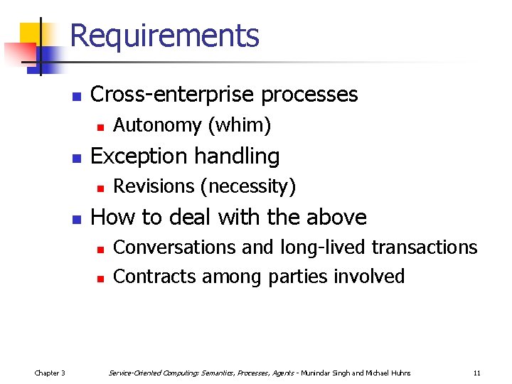 Requirements n Cross-enterprise processes n n Exception handling n n Revisions (necessity) How to