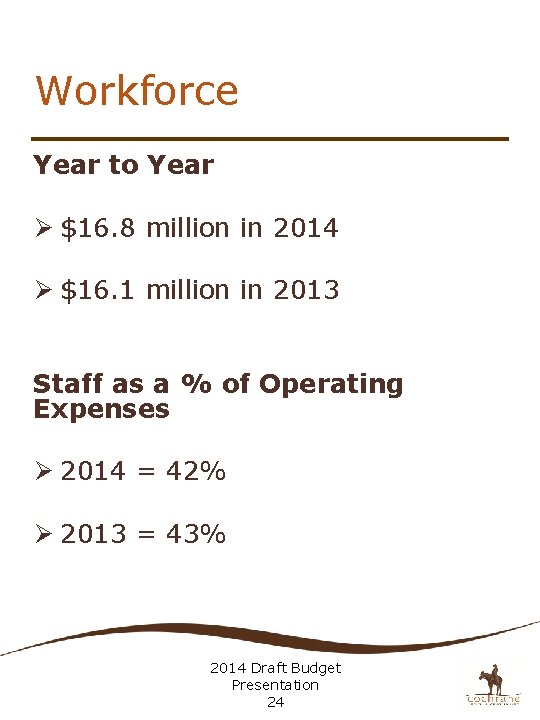 Workforce Year to Year Ø $16. 8 million in 2014 Ø $16. 1 million