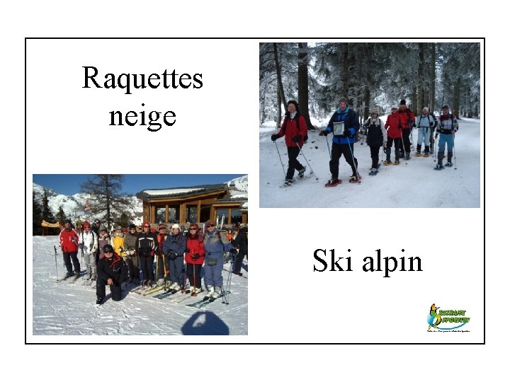 Raquettes neige Ski alpin 