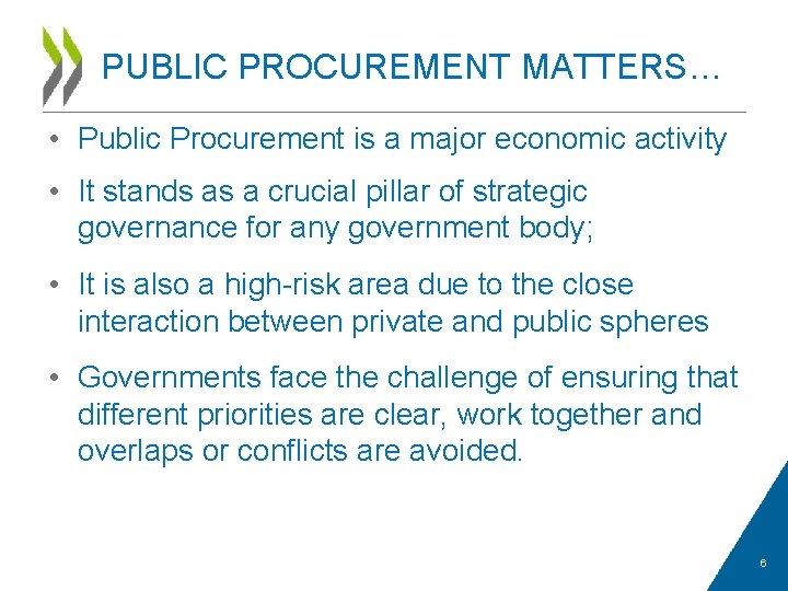 PUBLIC PROCUREMENT MATTERS… • Public Procurement is a major economic activity • It stands