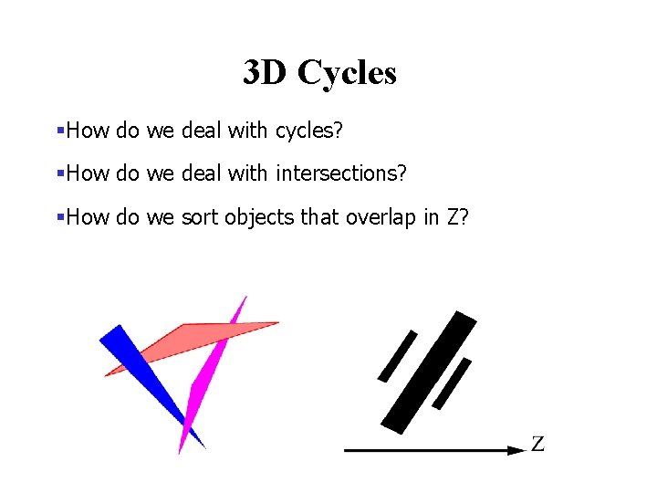 3 D Cycles §How do we deal with cycles? §How do we deal with