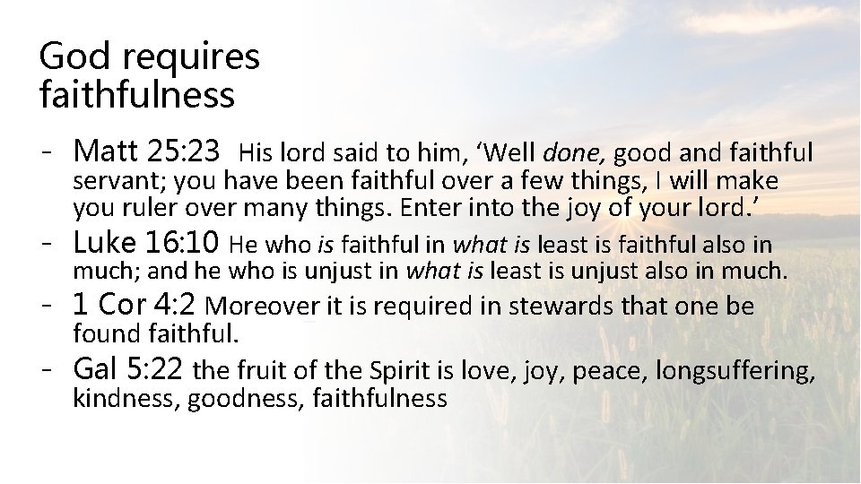 What it Means to be Faithful 1 Corinthians