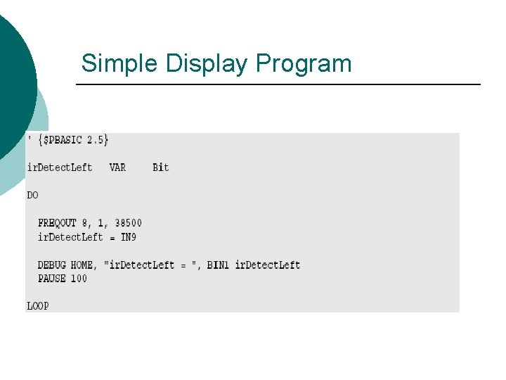 Simple Display Program 