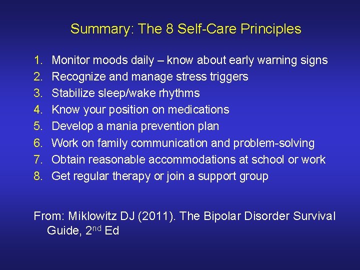 Summary: The 8 Self-Care Principles 1. 2. 3. 4. 5. 6. 7. 8. Monitor