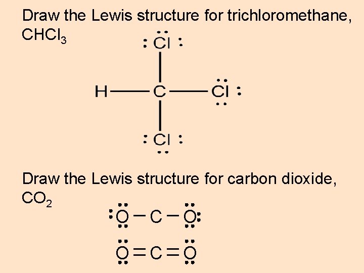 Draw the Lewis structure for trichloromethane, CHCl 3 Draw the Lewis structure for carbon