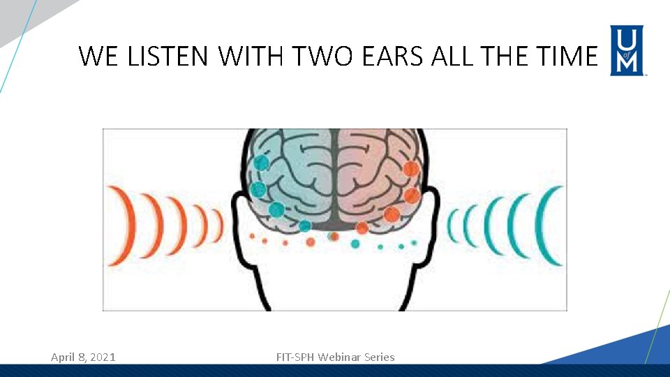 WE LISTEN WITH TWO EARS ALL THE TIME April 8, 2021 FIT-SPH Webinar Series