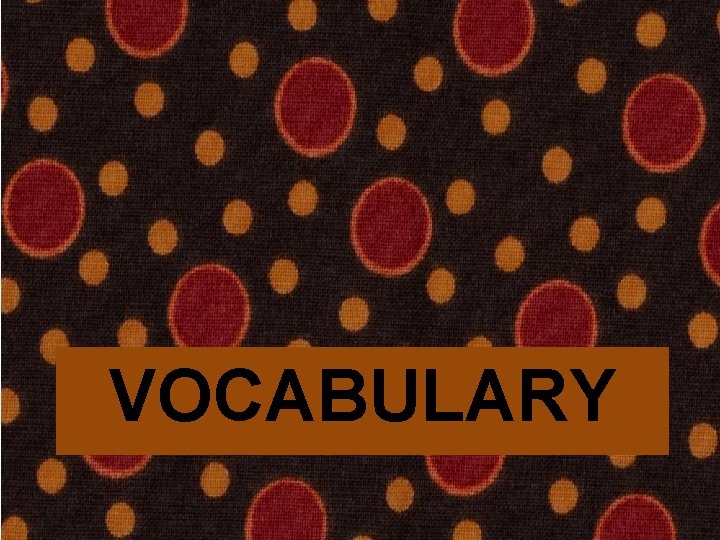 VOCABULARY 