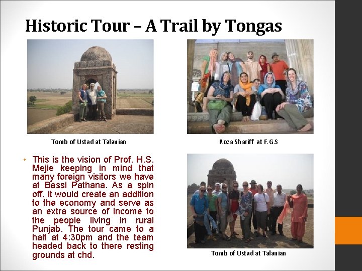 Historic Tour – A Trail by Tongas Tomb of Ustad at Talanian Roza Shariff