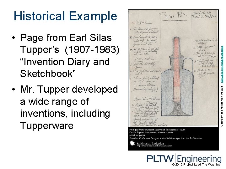  • Page from Earl Silas Tupper’s (1907 -1983) “Invention Diary and Sketchbook” •