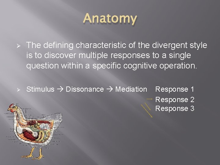 Anatomy Ø Ø The defining characteristic of the divergent style is to discover multiple