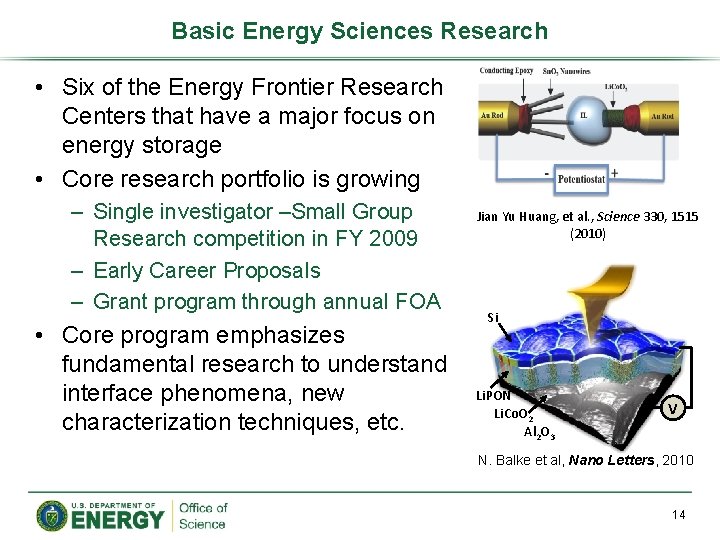 Basic Energy Sciences Research • Six of the Energy Frontier Research Centers that have