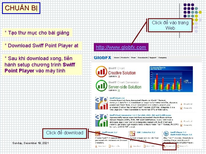 CHUẨN BỊ Click để vào trang Web * Tạo thư mục cho bài giảng