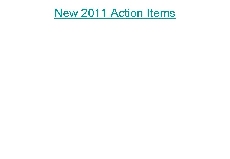 New 2011 Action Items 