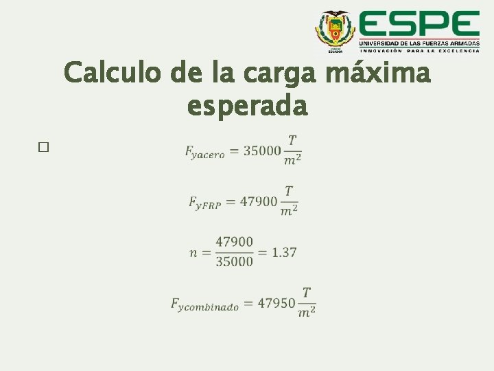 Calculo de la carga máxima esperada � 