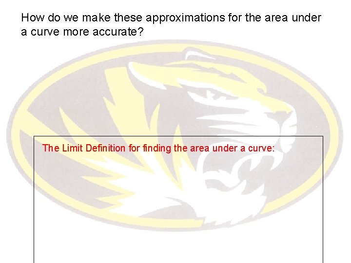 How do we make these approximations for the area under a curve more accurate?