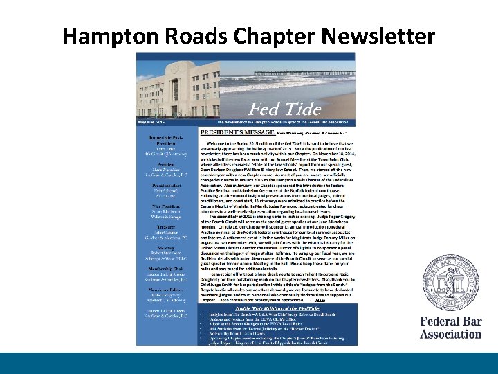 Hampton Roads Chapter Newsletter 