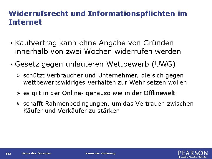 Widerrufsrecht und Informationspflichten im Internet • Kaufvertrag kann ohne Angabe von Gründen innerhalb von