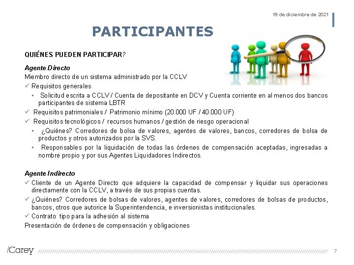 19 de diciembre de 2021 PARTICIPANTES QUIÉNES PUEDEN PARTICIPAR? Agente Directo Miembro directo de