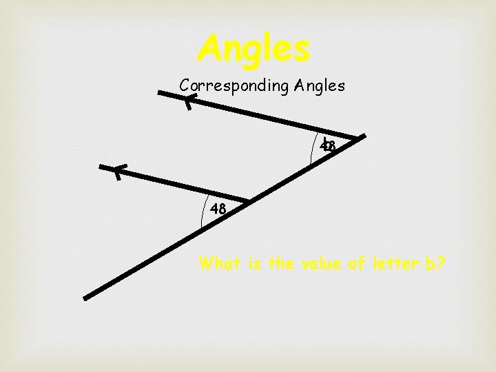 Angles Corresponding Angles b 48 48 What is the value of letter b? 