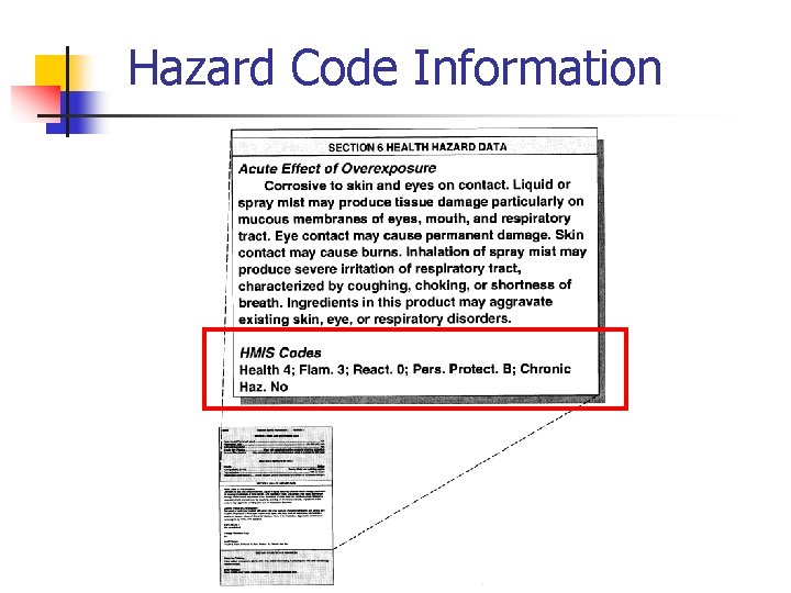 Hazard Code Information 