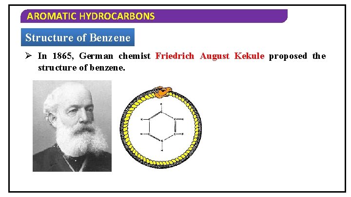 AROMATIC HYDROCARBONS Structure of Benzene Ø In 1865, German chemist Friedrich August Kekule proposed