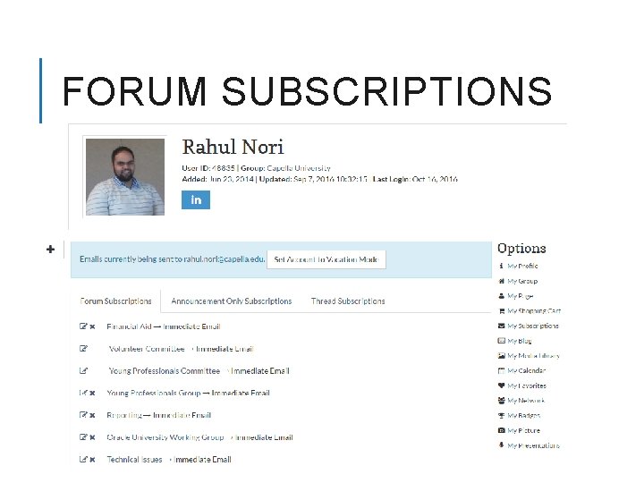 FORUM SUBSCRIPTIONS 