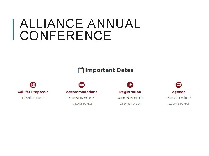 ALLIANCE ANNUAL CONFERENCE 