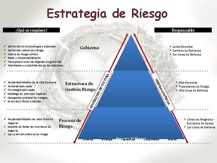 Estrategia de Riesgo ¿Qué se requiere? Responsable TU RA EC UL ND Supervisa Estrategia