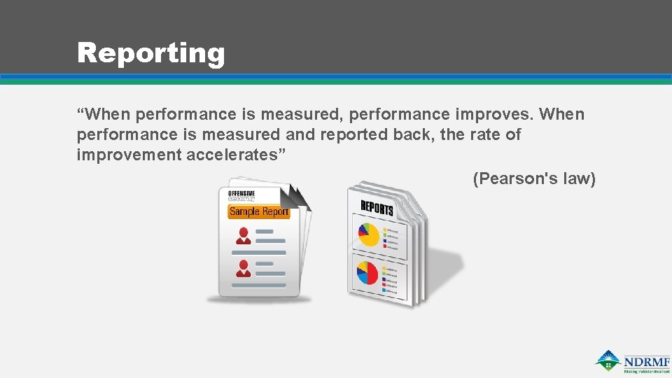 Reporting “When performance is measured, performance improves. When performance is measured and reported back,