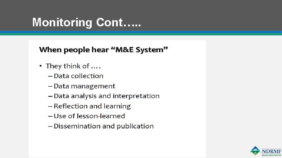 Monitoring Cont…. . 