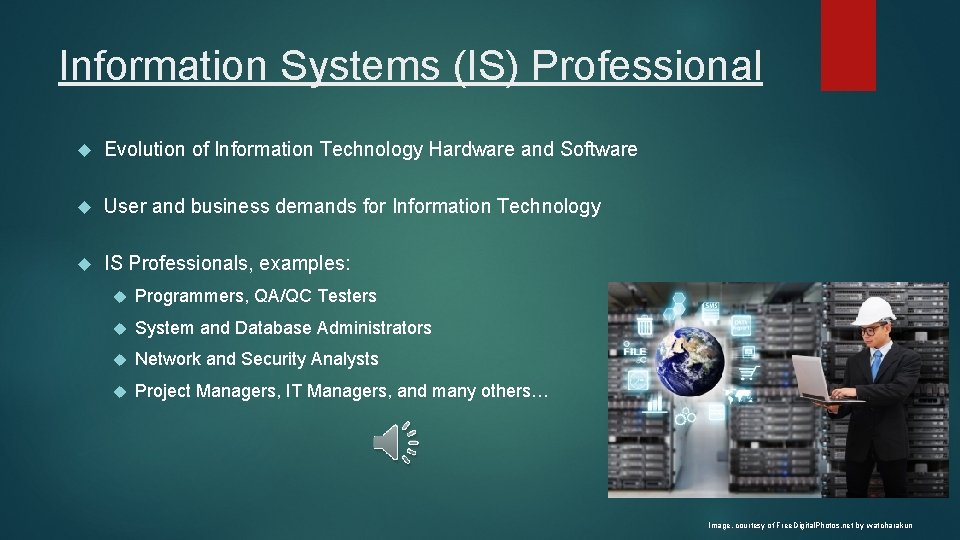 Information Systems (IS) Professional Evolution of Information Technology Hardware and Software User and business