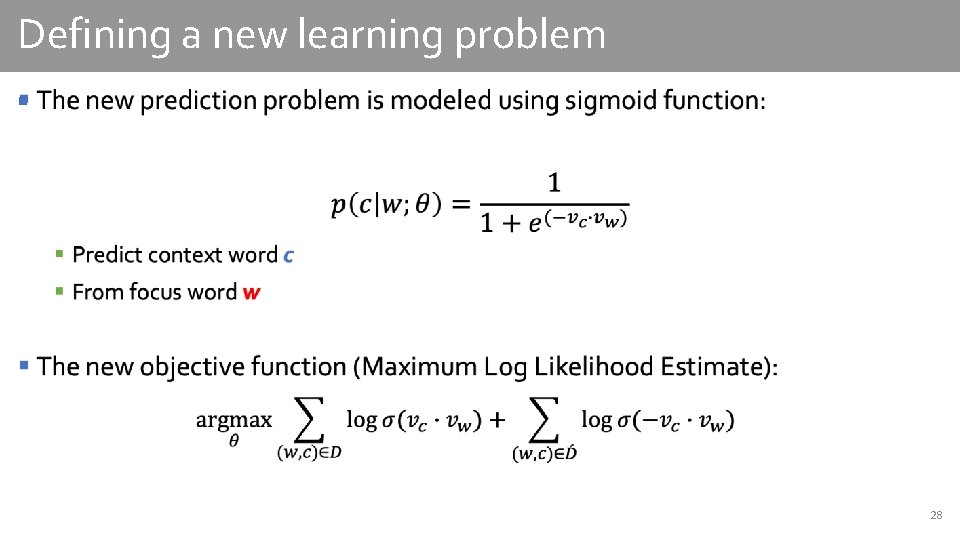 Defining a new learning problem § 28 