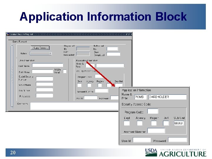 Application Information Block 20 
