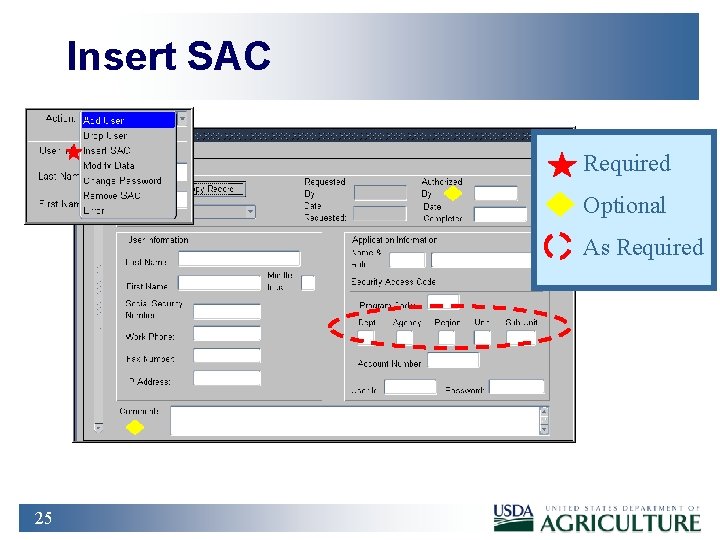 Insert SAC Required Optional As Required 25 