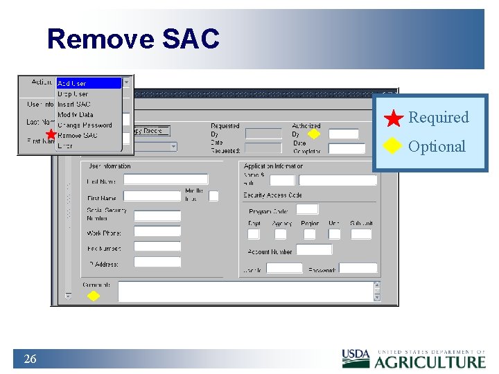 Remove SAC Required Optional 26 