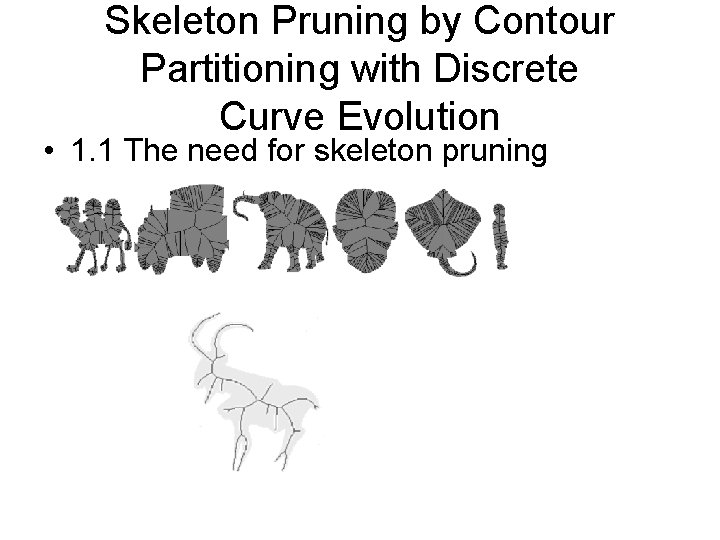 Skeleton Pruning by Contour Partitioning with Discrete Curve Evolution • 1. 1 The need