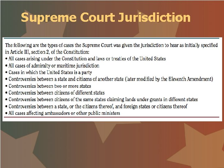 Supreme Court Jurisdiction 