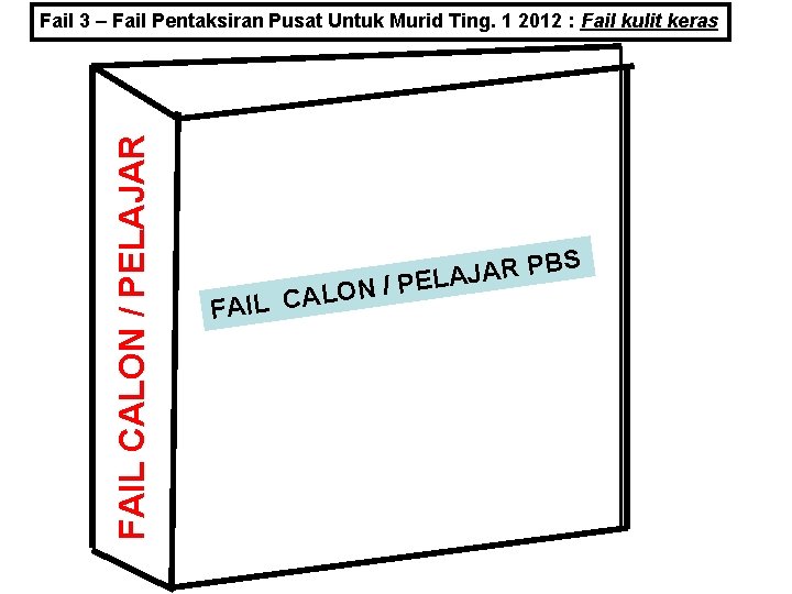 FAIL CALON / PELAJAR Fail 3 – Fail Pentaksiran Pusat Untuk Murid Ting. 1