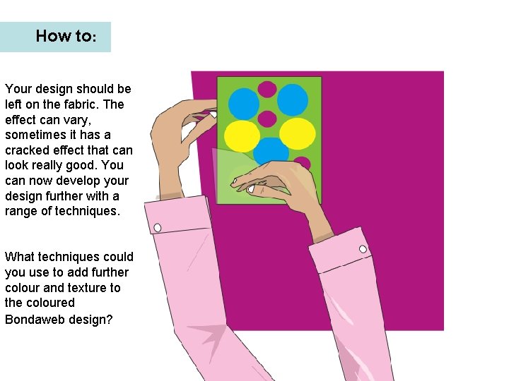 How to: Your design should be left on the fabric. The effect can vary,