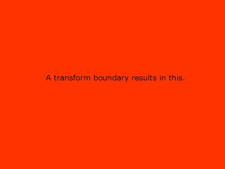 A transform boundary results in this. 
