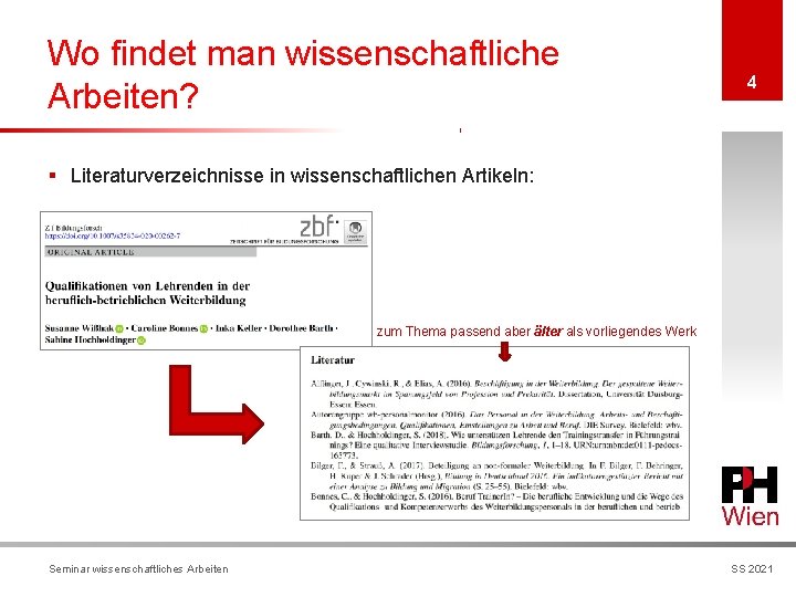 Wo findet man wissenschaftliche Arbeiten? 4 § Literaturverzeichnisse in wissenschaftlichen Artikeln: zum Thema passend